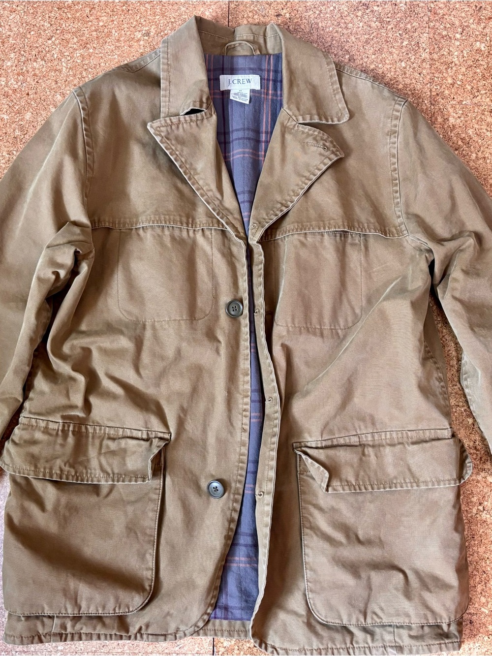 J. Crew Men's camel Cotton twill Field Jacket or work jacket- medium weight